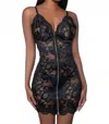 Bewicked Blaire Floral Lace Chemise In Black