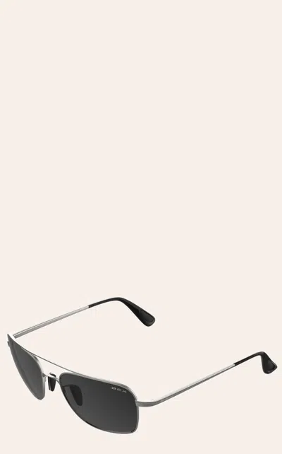 Bex Mach Matte Silver Gray Aviator Sunglasses