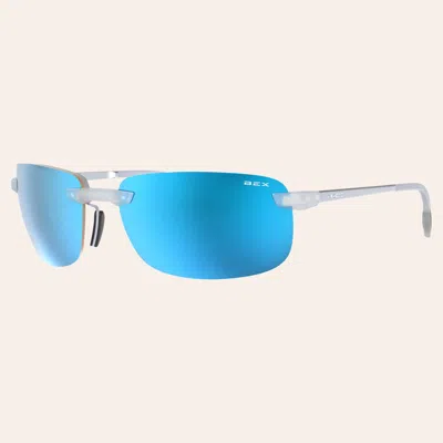 Bex Ripley Silver & Sienna Blue Sunglasses In White