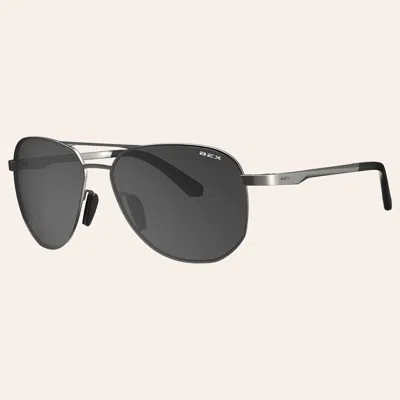 Bex Welvis Matte Silver Gray Sunglasses In Black