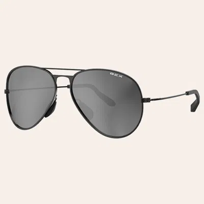 Bex Wesley Black Gray & Silver Aviator Sunglasses