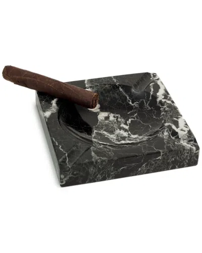 Bey-berk 4-cigar Marble Ashtray In Black