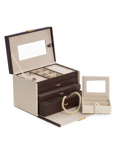 Bey-berk Kids' 4-level Leather Jewelry Box In Metallic