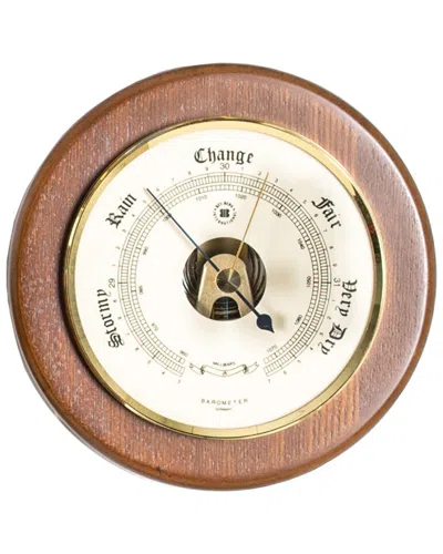 Bey-berk 5in Cherry Wood Barometer In Brown