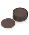 Bey-berk 6 Coaster Set In Dark Brown