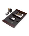 Bey-berk 6-piece Leather Desk Set In Black