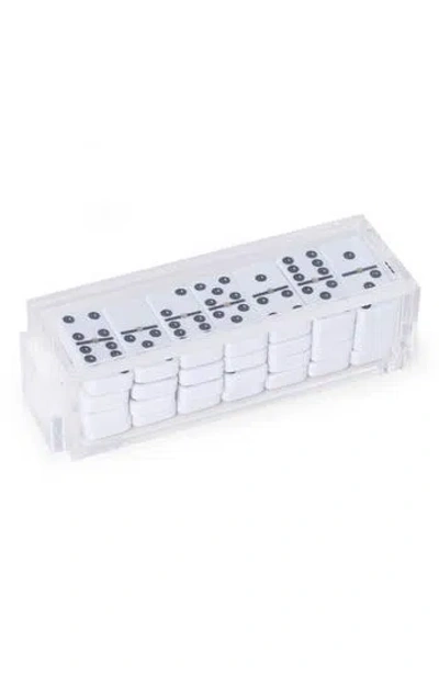 Bey-berk Acrylic Domino Set In White