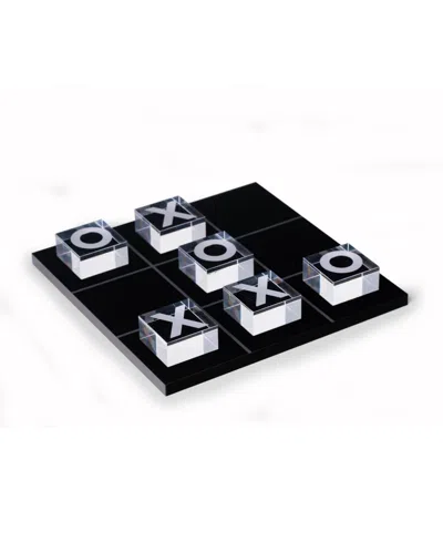 Bey-berk Acrylic Tic Tac Toe Set In Black