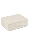 Bey-berk Anastasia Woven Leather Trinket Box In Cream