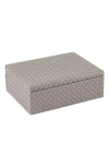 Bey-berk Anastasia Woven Leather Trinket Box In Grey