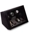 Bey-berk Ash Wood High Lacquer 4-watch Winder & Storage Case In Grey