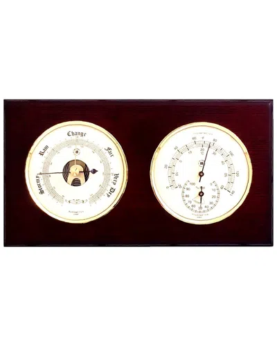 Bey-berk Barometer And Thermometer In Burgundy