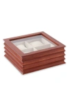 Bey-berk Bash Wooden Watch Case In Brown
