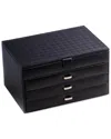 Bey-berk Black Leather 4-level Jewelry Box