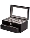 Bey-berk Black Wood 20-watch Storage Case