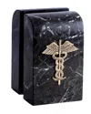 Bey-berk Black Zebra Marble Bookends