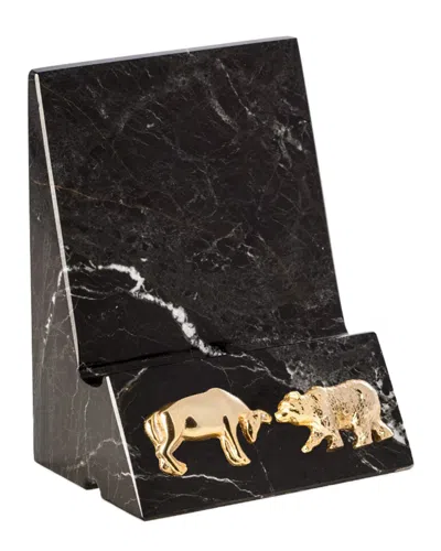 Bey-berk Black Zebra Marble Desktop Phone/ Tablet Cradle