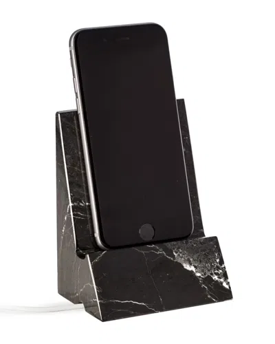 Bey-berk Black Zebra Marble Desktop Phone / Tablet Cradle