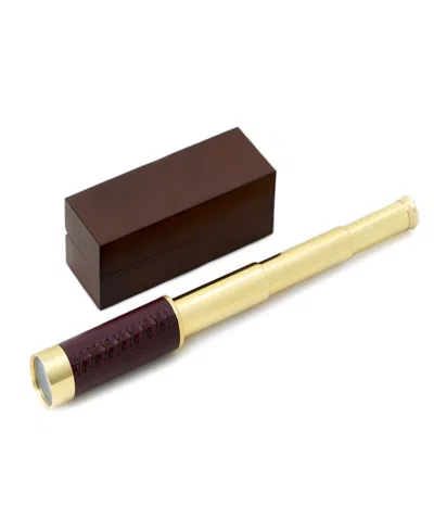 Bey-berk Brass Telescope In Dark Brown