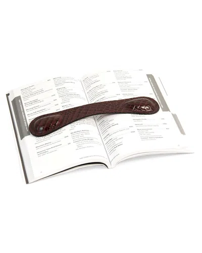 Bey-berk Brown Croco Leather Book Weight