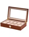 Bey-berk Brown Wood 10-watch Storage Case