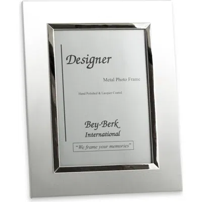 Bey-berk Brushed Picture Frame In Metallic