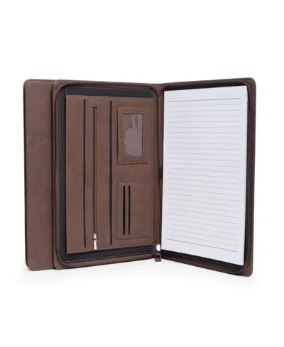 Bey-berk Multi Compartment Business Padfolio In Brown