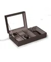 Bey-berk Cabron Fiber Design Watch And Phone Storage With Cord Cut Out In Black