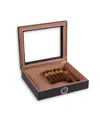 Bey-berk "carbon Fiber" Cedar-lined Humidor With Hygrometer And Humistat In Black