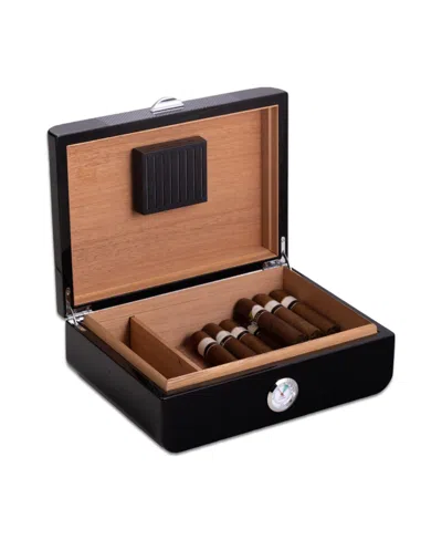 Bey-berk Carbon Fiber Design 40 Cigar Humidor In Black