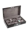 Bey-berk Carbon Fiber Design Ten Watch Storage Case With Lock Closure In Black