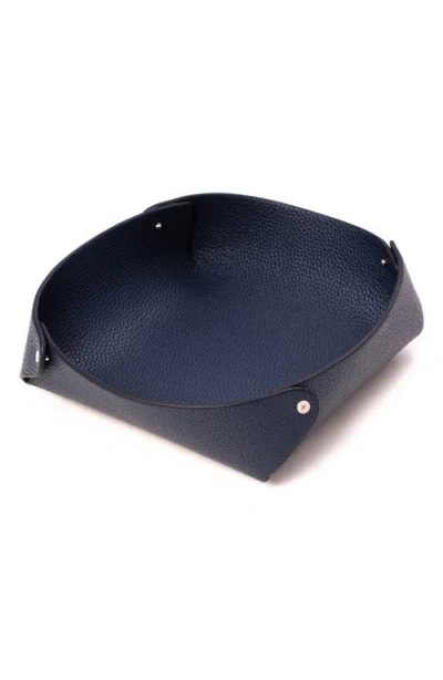 Bey-berk Catchall Leather Valet Tray In Black