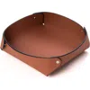 Bey-berk Catchall Leather Valet Tray In Saddle