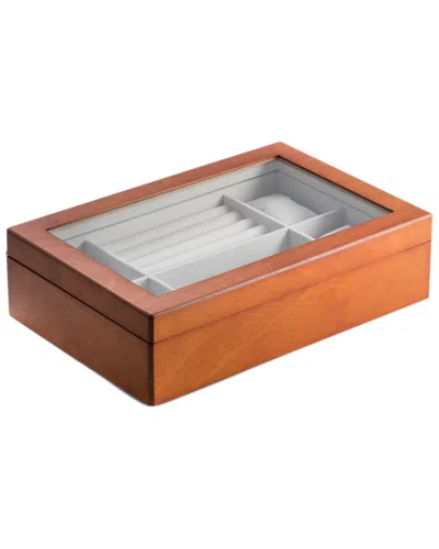 Bey-berk Cherry Wood Valet And Watch Box