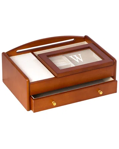 Bey-berk Cherry Wood Valet Box With Storage Compartment In Brown