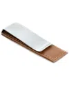 Bey-berk Chrome Plated Money Clip In Brown