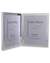 Bey-berk Clement Silver Plated Double 8x10 Frame In Silver