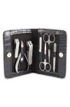 Bey-berk Crocodile Texture Manicure Set In Black