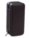 Bey-berk Davidson Brown Leather Double Watch Travel Case In Brown