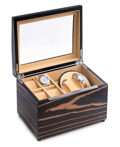 Bey-berk Deluxe Watch Winder In Dark Brown