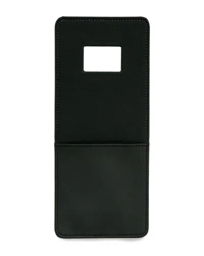Bey-berk Black Leather Phone Craddle For Wall Outlet