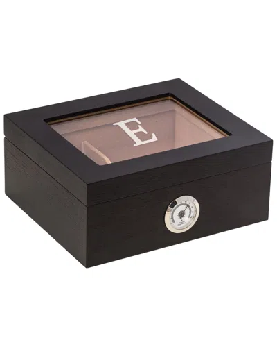 Bey-berk Espresso Wood Cigar Humidor In Black