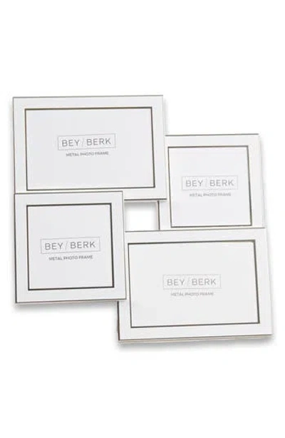 Bey-berk Four Photo Collage Frame In Metallic