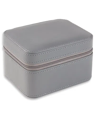 Bey-berk Genuine Leather 2-watch Storage Case In Grey