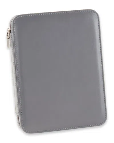 Bey-berk Genuine Leather 5-pen Storage Case In Gray