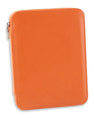 Bey-berk Genuine Leather 5-pen Storage Case In Orange