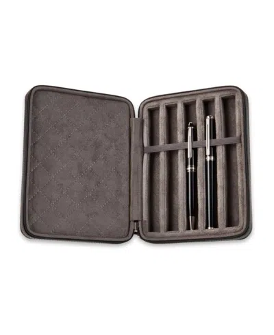 Bey-berk Genuine Leather Five Pen Storage Case In Brown