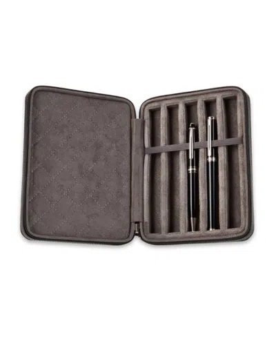 Bey-berk Genuine Leather Five Pen Storage Case In Black