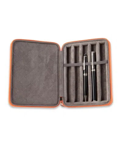 Bey-berk Genuine Leather Five Pen Storage Case In Gray