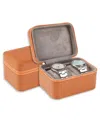 Bey-berk Genuine Leather Two Watch Storage Case In Brown
